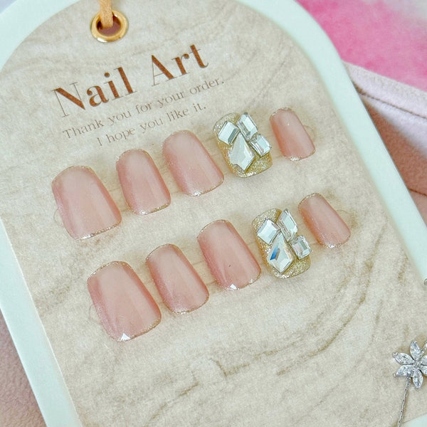 Pink Cat Eyes Style Nail Sticker